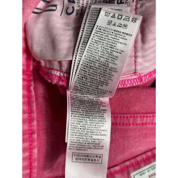 Gap Cheeky Straight High Rise Jeans Women's 29/8L Pink Denim Stretch Raw Hem - Picture 7 of 12